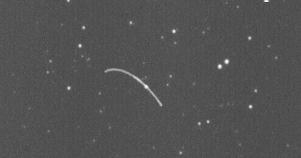 Lichtpunkt der Artemis II/Orion Kapsel im Sternbild Skorpion